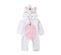 Carolilly Barboteuse à Capuche Licorne Bébé Unisexe Combinaison Infantile Manches Longues Tenues Vêtements Chauds ,Blanc,80/6-12M