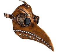 Carolilly Plague Doctor Mask Médecin de la Peste Masque Halloween Cosplay Costume Oiseaux Masque Rétro Masque de Bec en PU Cuir pour Halloween Thème Party