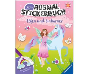 Carolin Liepins Ravensburger Mein Ausmalstickerbuch - Elfen und Einhörne (Poche)