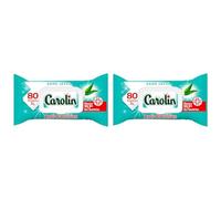 Carolin Lingettes Anti-Bactériennes à l'Huile Essentielle d'Eucalyptus, Sans Javel x80 (Lot de 2)
