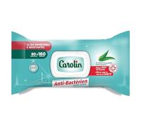 Carolin Lingettes Multi-Surfaces Anti-bactériennes sans Javel à l'Huile Essentielle d'Eucalyptus x80