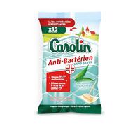 Carolin Lingettes Sols Anti-bactériennes sans Javel à l'Huile Essentielle d'Eucalyptus x15