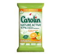 Carolin Nature Activ Lingettes de Sol Biodégradables, Huile Essentielle d'Agrumes, Parquets, 15 Lingettes