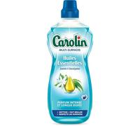 CAROLIN - Nettoyant Multi-Surfaces Parfum Jasmin et Eucalyptus aux Huiles Essentielles, Bidon 1L - Le Lot De 4