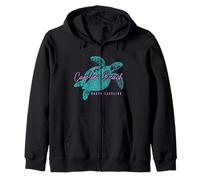 Carolina Beach Caroline du Nord Sea Turtle Surfer Vintage Sweat à Capuche