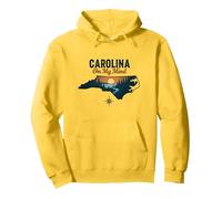Carolina on My Mind, Amoureux de la Nature au Coucher du Soleil en Caroline du Nord Sweat à Capuche, Unisexe pour Adultes, Citron, M