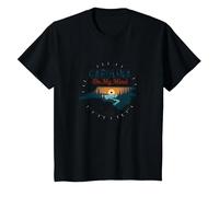 Carolina on My Mind, Amoureux de la Nature au Coucher du Soleil en Caroline du Nord T-Shirt, Enfant, Noir, 4 Ans
