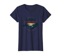 Carolina on My Mind, Amoureux de la Nature au Coucher du Soleil en Caroline du Nord T-Shirt, Femme, Bleu Marine, L