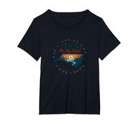Carolina on My Mind, Amoureux de la Nature au Coucher du Soleil en Caroline du Nord T-Shirt, Femme Grandes Tailles, Noir, 6X