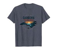 Carolina on My Mind, Amoureux de la Nature au Coucher du Soleil en Caroline du Nord T-Shirt, Homme, Bleu Chiné, 6XL