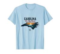 Carolina on My Mind, Amoureux de la Nature au Coucher du Soleil en Caroline du Nord T-Shirt, Homme, Bleu Céleste, L