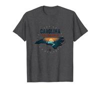 Carolina on My Mind, Amoureux de la Nature au Coucher du Soleil en Caroline du Nord T-Shirt, Homme, Chiné Foncé, 6XL