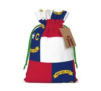 Caroline du Nord Drapeau de l'État de la Caroline du Nord Sac de Noël Cadeau Happy Halloween Snacks Panier Cordon de serrage Mariage Favor Party