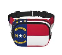 Caroline du Nord Imprimé Drapeau de l'État de Caroline du Nord Sac banane Sac banane avec sangle réglable Noir, noir, One Size