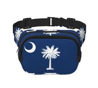Caroline du Sud Sac banane imprimé drapeau avec sangle réglable carré double couche ceinture unisexe partout