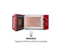 Caroline Four micro-ondes gril 20L 700 / 1000 W Ø25,6cm Look rétro rouge