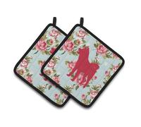 Caroline's Treasures BB1082-RS-BU-PTHD Maniques Akita Shabby Chic roses bleues (1 paire) 19 cm x 19 cm Multicolore