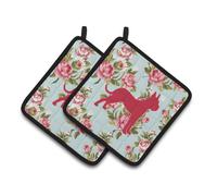 Caroline's Treasures BB1109-RS-BU-PTHD Maniques Boxer Shabby Chic roses bleues (1 paire) 19 cm x 19 cm Multicolore