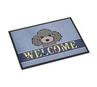 ""Caroline's Treasures BB1445MAT Tapis d'int rieur ou d'ext rieur Silver Gray Poodle Welcome 18 x 27"""""" Multicolore""""