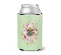 "Caroline's Treasures CK4304CC Fawn French Bulldog Green Flowers Hugger Can ou Bottle Hugger Boisson froide Koozies 12 oz Multicolore"