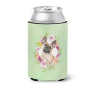 "Caroline's Treasures CK4398CC Fawn French Bulldog Green Flowers Hugger Can ou Bottle Hugger Boisson froide Koozies 12 oz Multicolore"