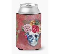 "Caroline's Treasures Day of The Dead Fleurs rouges Crâne Porte-canette ou porte-bouteille Porte-canette multicolore"