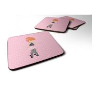 Caroline's Treasures Lot de 4 sous-verres en mousse Ballerina Red Head Releve 3,5 Multicolore