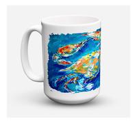 ""Caroline's Treasures MW1153CM15 Tasse caf en c ramique pour micro-ondes By Chance Crab 15 oz Multicolore""