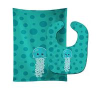 Caroline's Treasures Ocean Jellyfish Bavoir en tissu pour bébé Multicolore Taille L