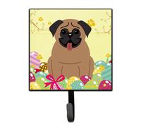 ""Caroline's Treasures - Petit crochet mural multicolore en forme d' uf de P ques carlin marron""