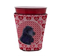Caroline's Treasures SS4471RSC Cocker Spaniel Noir Coeurs Amour Saint Valentin Rouge Cup Hugger Refroidisseur de Tasse Manchon Hugger Lavable en