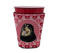 Caroline's Treasures SS4512RSC Dogue du Tibet Coeurs Amour Saint Valentin Rouge Tasse Hugger Refroidisseur de Tasse Manchon Hugger Lavable en Mac