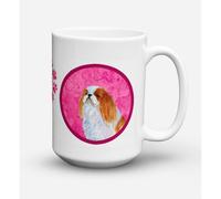 ""Caroline's Treasures SS4783-PK-CM15 Tasse caf en c ramique pour micro-ondes, pagneul nain anglais, 15 oz, multicolore""