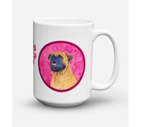 ""Caroline's Treasures SS4796-PK-CM15 Tasse caf en c ramique Mastiff lavable au lave-vaisselle et au micro-ondes 15 oz Multicolore""