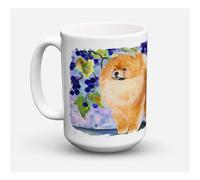 ""Caroline's Treasures SS8251CM15 Tasse caf en c ramique pour micro-ondes et lave-vaisselle Pomeranian 15 oz Multicolore""