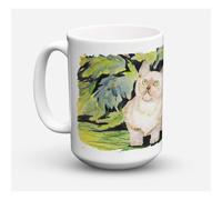 ""Caroline's Treasures SS8265CM15 Tasse caf en c ramique pour micro-ondes Chat-Burmese 15 oz Multicolore""