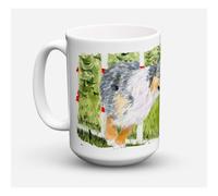 ""Caroline's Treasures SS8885CM15 Tasse caf en c ramique pour micro-ondes Berger australien 15 oz Multicolore""