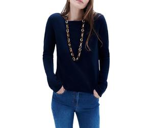 Caroll 232K-MZOAN Cachemire Pull-Over, Marine, M Femme