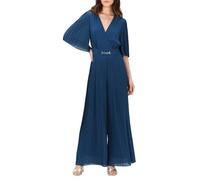 CAROLL Pantalon combinaison encolure cache-cœur petrole 38