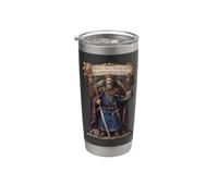 Carolus Rex Francorum Motif trône du roi médiéval Gobelet isotherme en acier inoxydable double paroi