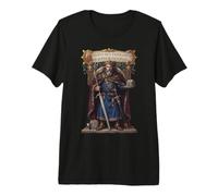 Carolus Rex Francorum Motif trône du Roi médiéval T-Shirt Haut de Gamme