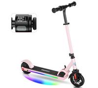 Caroma Trottinette électrique pour Enfants 8-12 Ans, Moteur 150W, 17 km/h, 60 mins Ride Time, Vitesse et Hauteur réglables, lumières colorées, Affichage LED