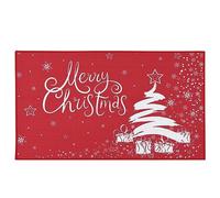 CAROMIO Paillasson de Noël rouge sapin de Noël et flocon de neige pour décoration de la maison, paillasson antidérapant pour extérieur et intérieur, 40 x 60 cm