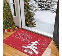 CAROMIO Paillasson décoratif de Noël avec envers en caoutchouc antidérapant - Pour intérieur et extérieur - 50 x 80 cm