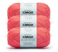 Caron All Day Cotton Lot de 3 paquets de fil 100% coton mercerisé - 158 m/100 g - Pastèque