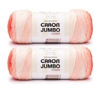 Caron CAR Jumbo Ombre Lot de 2 pelotes de fil à saumon - 340 g - 100% acrylique - #4 peigné (moyen) - 500 m - Tricot/crochet
