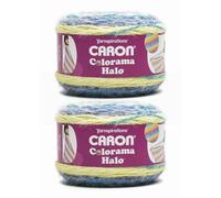 Caron Colorama Halo Stripe Lot de 2 pelotes de fil à rayures 71% acrylique, 18% nylon, 11% polyester 400 m