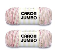 Caron Jumbo Prints Lot de 2 paquets de fil en bois de rose 340 g - Acrylique - 4 moyens (peignés) - 500 m - Tricot/Crochet