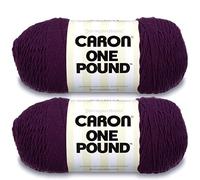 Caron Pelote de laine, violet foncé, lot de 2