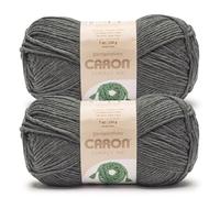 Caron Simply Me Lot de 2 pelotes de fil gris foncé chiné - 160 g - 62% acrylique, 20% nylon, 18% laine - #5 volumineux - 197 m - Tricot/crochet